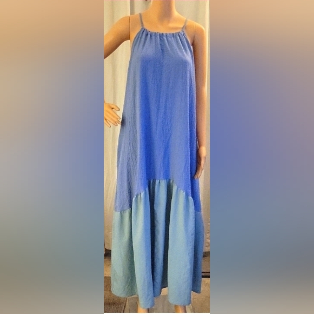 Blue and Light Blue Women's Dress by stitch drop